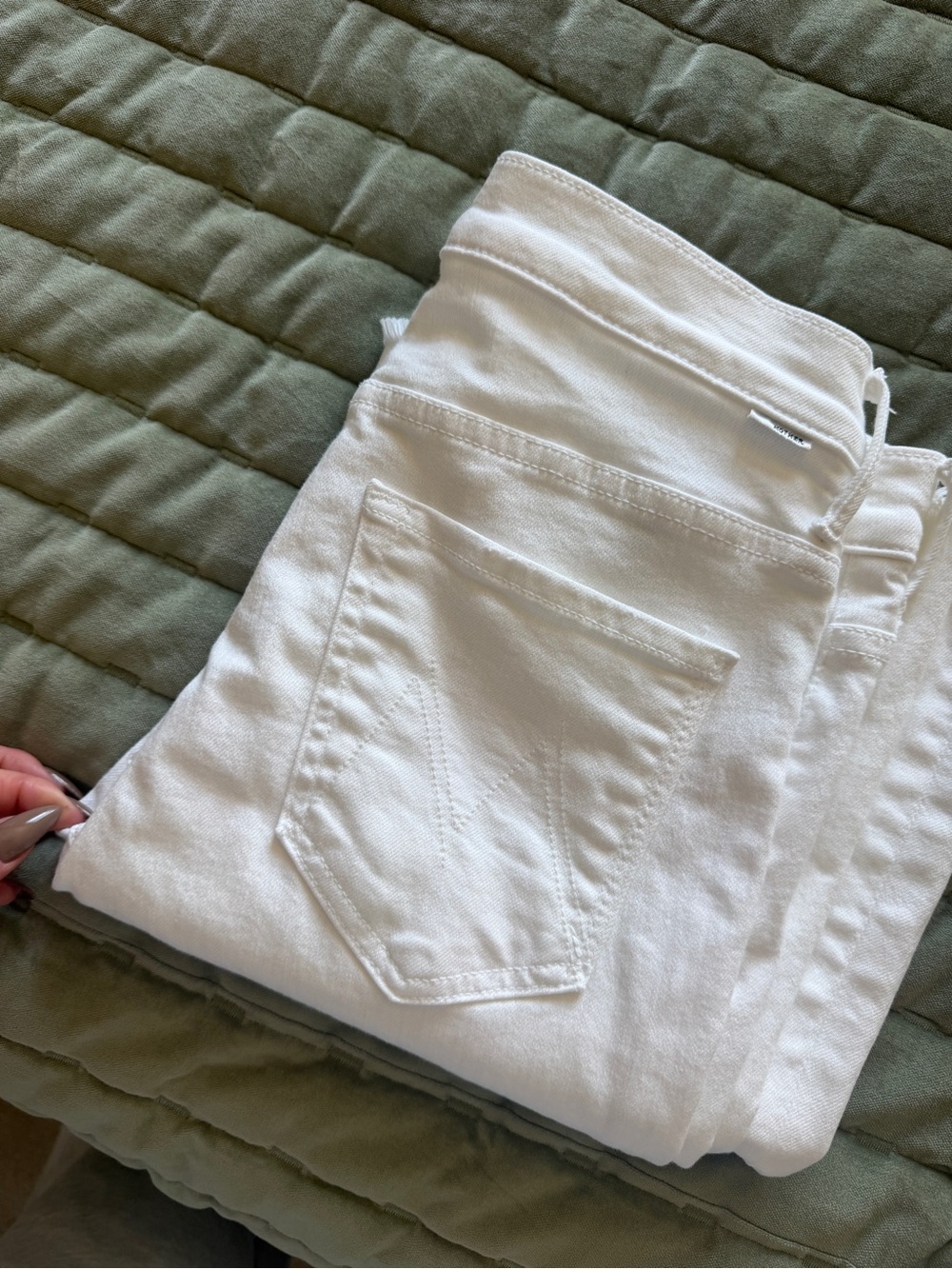 MOTHER White Flare Jeans — Clean Pocket Detail - Picture 2 of 5